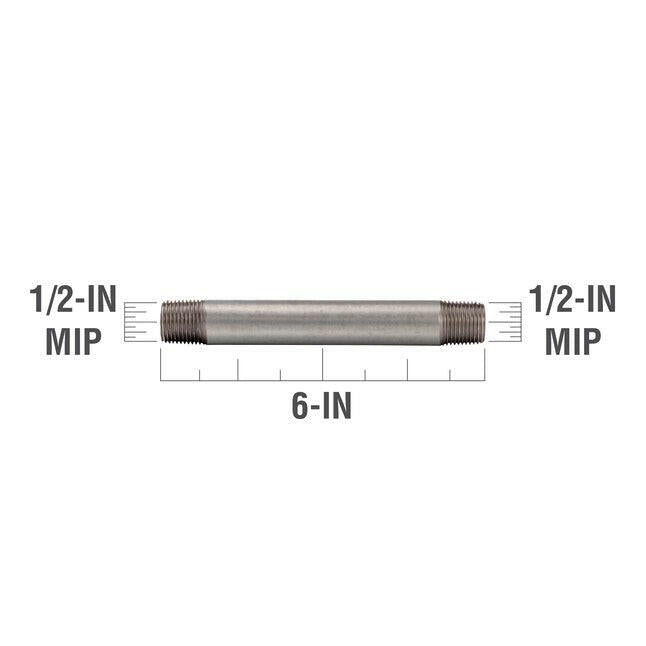 RELIABILT 1/2-in x 6-in Galvanized Nipple