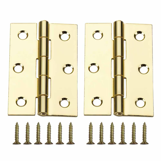 RELIABILT 2-1/2-in H Gold Mortise Interior/Exterior Door Hinge (2-Pack)