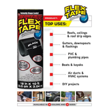 Flex Tape Black Waterproof Rubberized Duct Tape 4-in x 5-ft