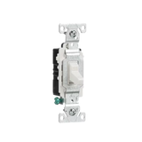 Eaton 20-Amp Single-Pole Toggle Light Switch, White