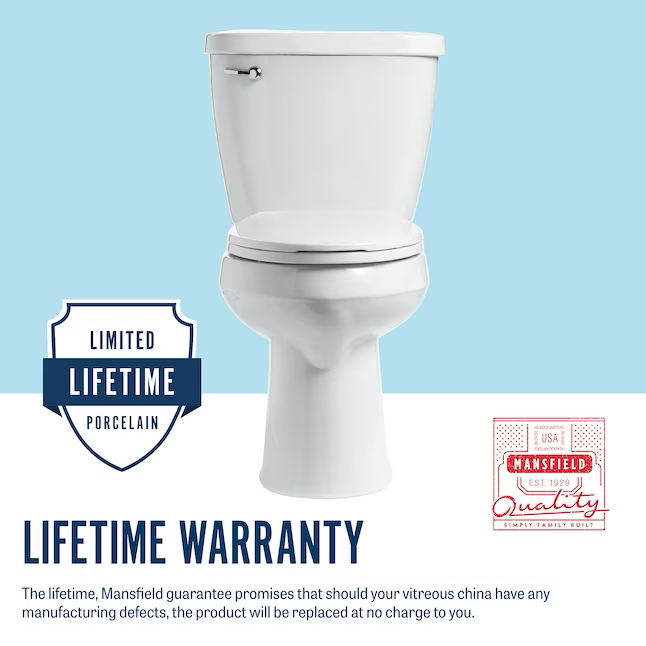 Mansfield Summit White Elongated Chair Height 2-piece WaterSense Soft Close Toilet 12-in Rough-In 1.28-GPF