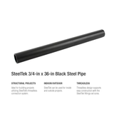 Tubería estructural negra SteelTek de 3/4 x 36 pulgadas