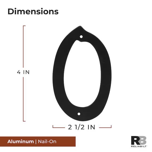 RELIABILT 4-in Black Number
