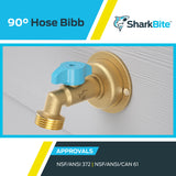 SharkBite 1/2 in. x 3/4 in. Brass Push-to-Connect MHT Quarter-Turn Hose Bibb