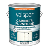 Esmalte de pintura para muebles y gabinetes ultra blanco semibrillante Valspar (1 galón)