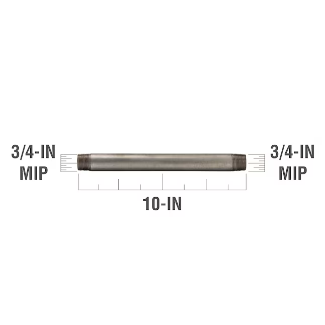 RELIABILT 3/4-in x 10-in Galvanized Nipple