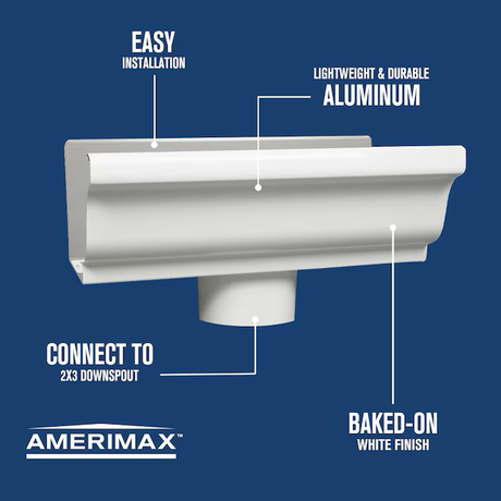 Amerimax 5-in x 10-in White K Style Gutter End with Drop
