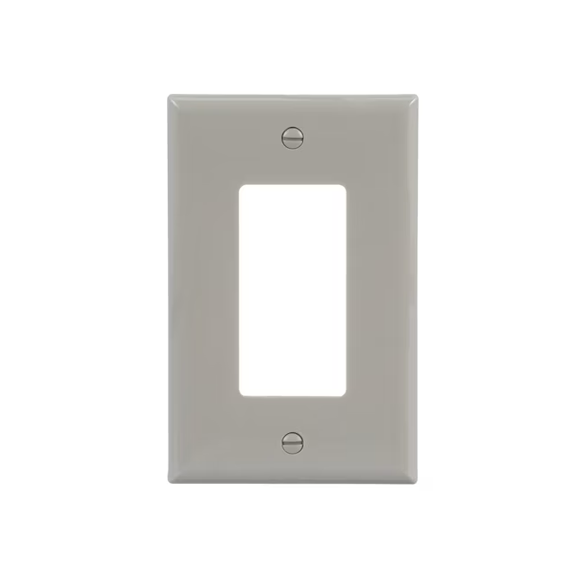 Eaton 1-Gang Midsize Gray Polycarbonate Indoor Decorator Wall Plate