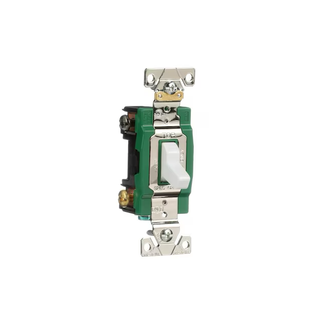 Eaton 30-Amp Double Pole Toggle Light Switch, White