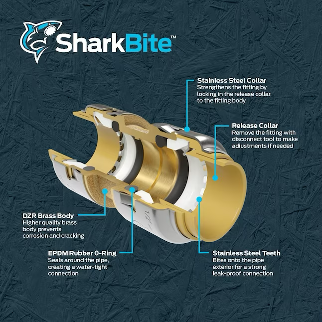 Conector de calentador de agua de acero inoxidable trenzado SharkBite Max de 3/4 pulg. Push-to-Connect x 3/4 pulg. FIP x 24 pulg.