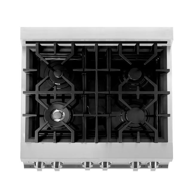 ZLINE Professional 30-in Deep Recessed 4 Burners Convection Oven Freestanding Dual Fuel Range (Stainless Steel)
