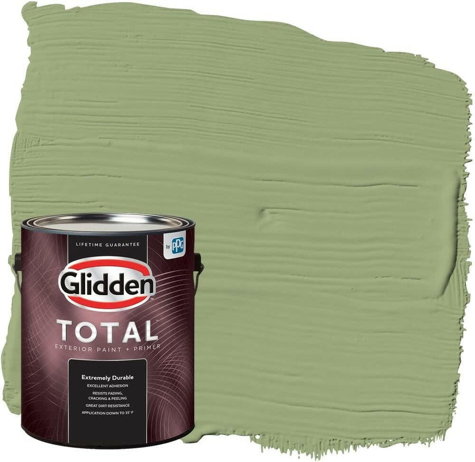 Glidden Total Exterior Paint &amp; Primer semibrillante, guacamole