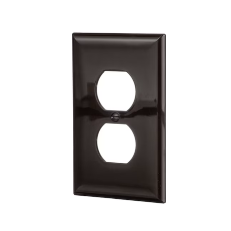 Eaton 1-Gang Midsize Brown Polycarbonate Indoor Duplex Wall Plate
