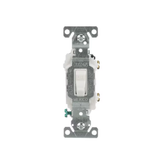 Eaton Interruptor de luz de palanca unipolar de 20 amperios, color blanco