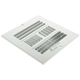 RELIABILT 6 Zoll x 6 Zoll 4-Wege-Seitenwand-/Deckenregister aus Stahl in Weiß 