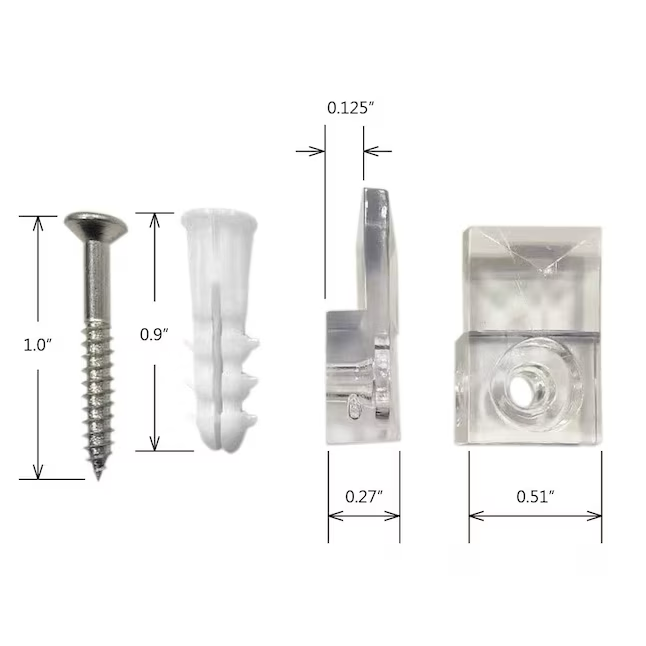Project Source 6-Pack Plastic 1/8-in Mirror Clips