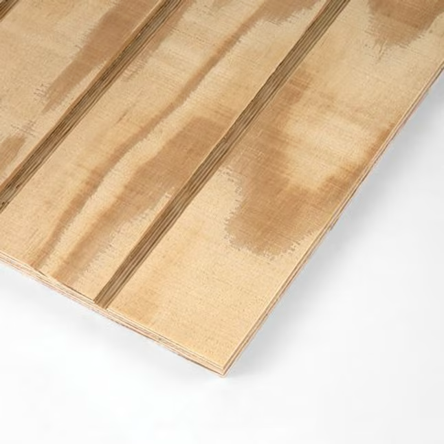 Patrón de ranura de Plytanium de 4 pulgadas Revestimiento de panel de madera contrachapada SYP de 0,3437 pulgadas x 48 pulgadas x 96 pulgadas 