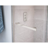 MAAX Duel Puerta corrediza para bañera de níquel cepillado de 56 a 59 x 59 pulgadas con derivación semisin marco