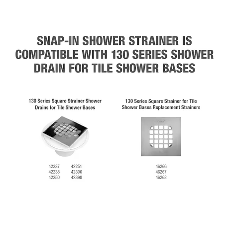 Oatey 4-1/4-in Snap-Tite Square Rubbed Bronze Strainer