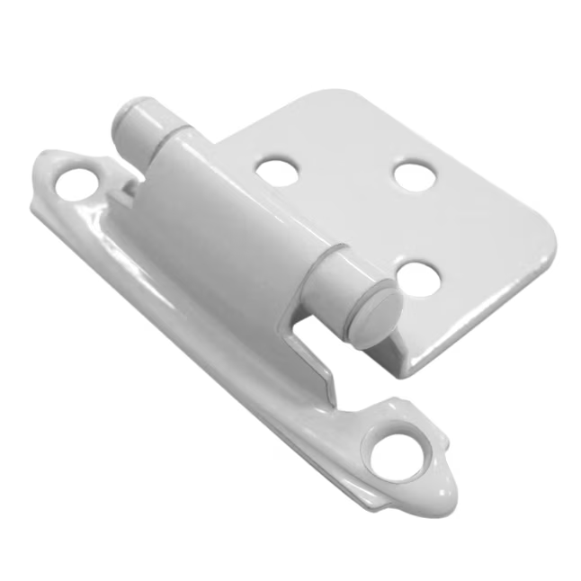 RELIABILT 200-Degree Adjustable Overlay Surface Self-closing White Cabinet Hinge, (2-Pieces)