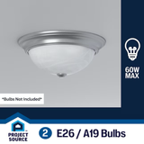 Project Source 2-Pack 2-Light 13-in Satin Nickel Flush Mount Dome Light