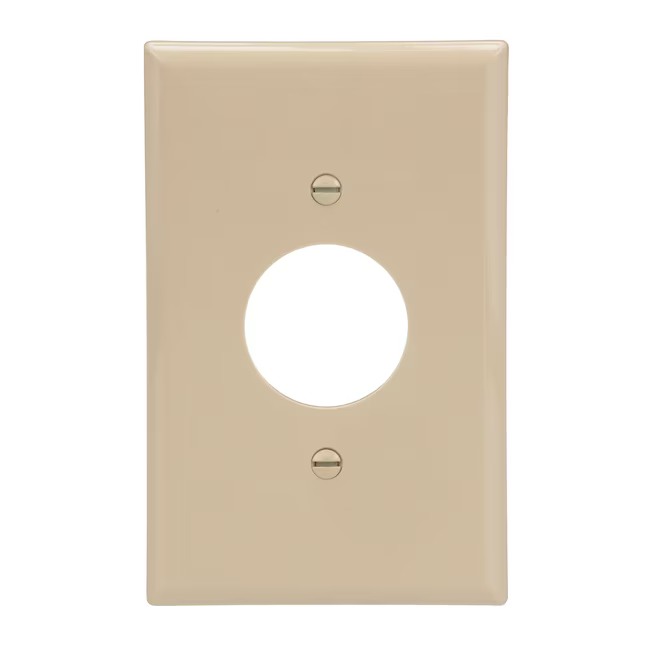 Eaton 1-Gang Midsize Ivory Polycarbonate Indoor Round Wall Plate