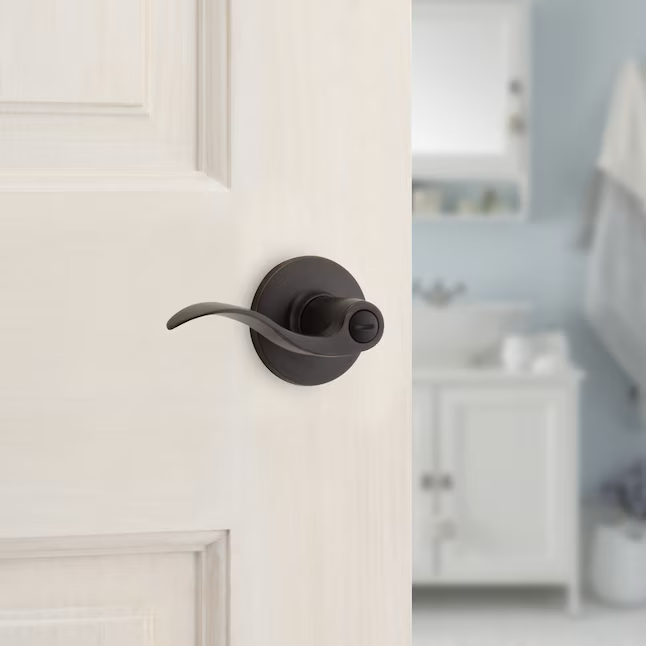 RELIABILT Olivia - Manija de puerta de privacidad para interior de cama/baño, color bronce antiguo