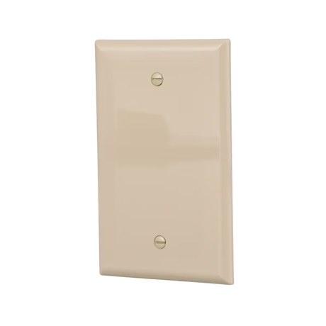 Eaton 1-Gang Midsize Ivory Polycarbonate Indoor Blank Wall Plate
