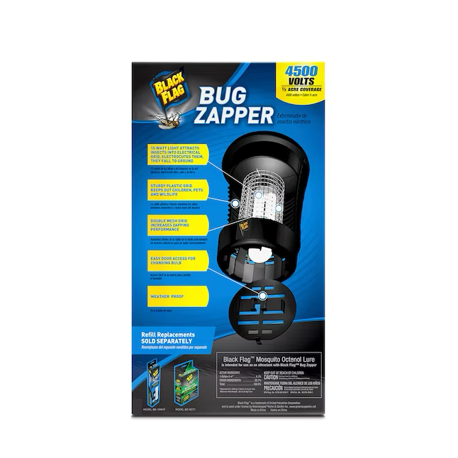 Trampa para insectos para exteriores BLACK FLAG Bug Zapper de 15 vatios