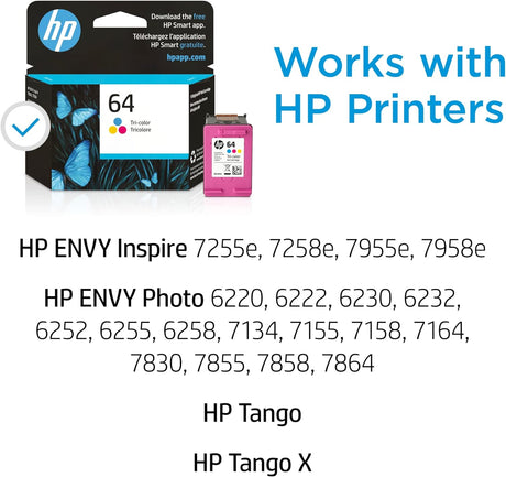HP 64 Tri-color Ink Cartridge