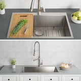 Kraus Standart PRO Dual-mount 33-in x 22-in Stainless Steel Single Bowl 2-Hole Kitchen Sink
