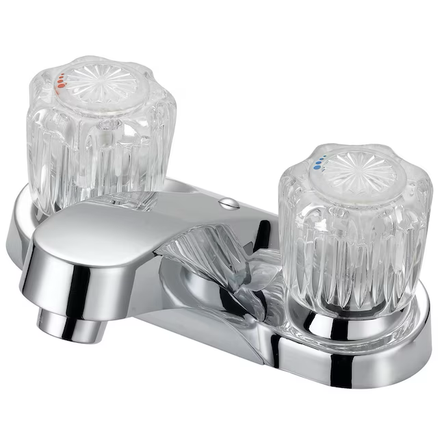 EZ-FLO Prestige Chrome 4-in centerset 2-handle Bathroom Sink Faucet with Drain and Deck Plate