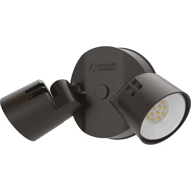 Lithonia Lighting 150-Watt EQ LED Bronze 2-Head Switch-Controlled Flood Light with Adjustable 2750-Lumen