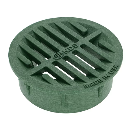NDS 4 in. Round Drainage Grates for Pipes and Fittings 1-1/2-in L x 4-1/2-in W x 3-in or 4-in dia Grate (Green)