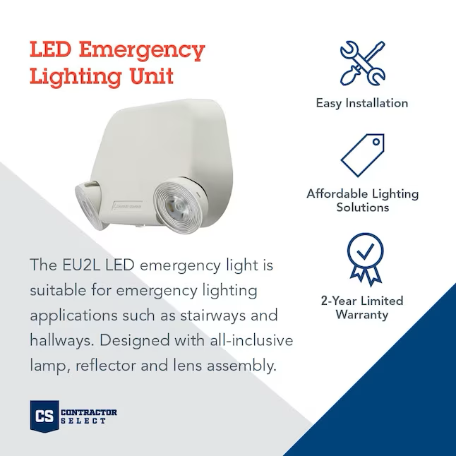 Lithonia Lighting Luz de emergencia cableada blanca LED de 0,37 vatios, 120/277 voltios