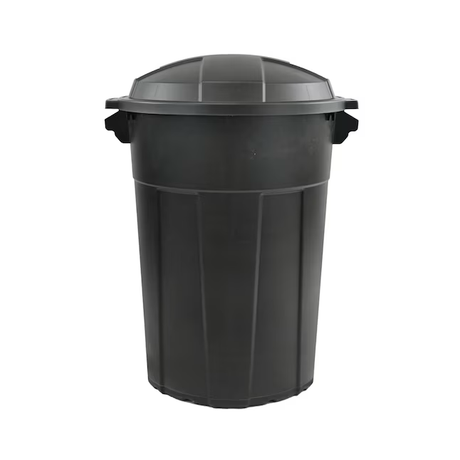 Project Source 32-Gallons Black Plastic Wheeled Trash Can with Lid Outdoor