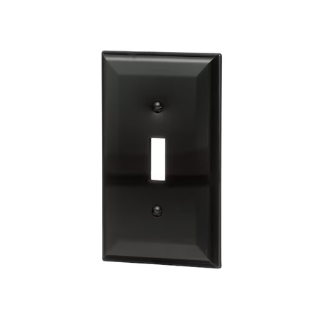 Eaton 1-Gang Midsize Black Polycarbonate Indoor Toggle Wall Plate
