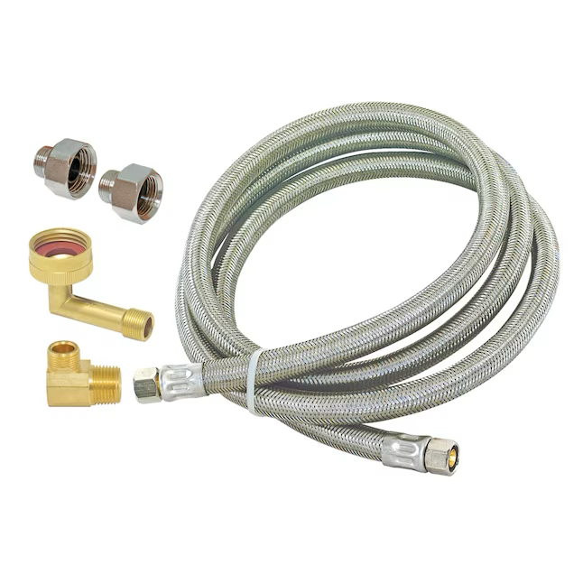 Eastman 8-ft 3/8-in Compression Inlet x 3/8-in Compression Outlet Stainless Steel Dishwasher Connector