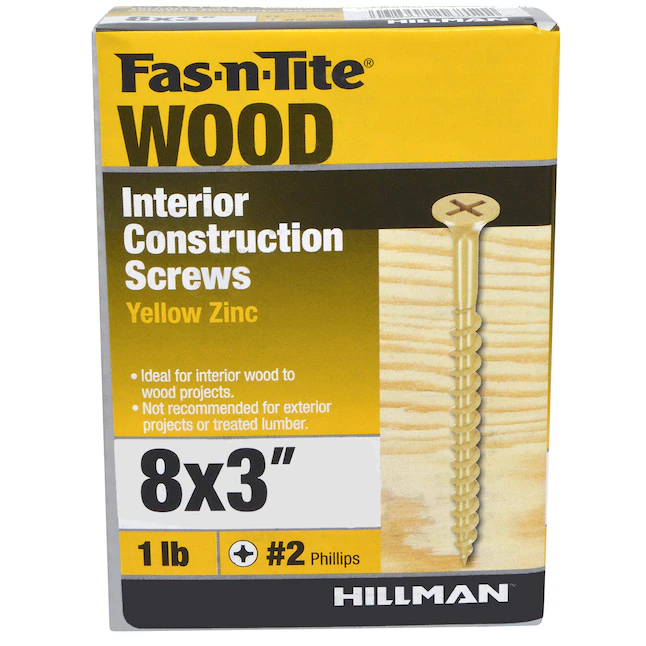 Fas-n-Tite #8 x 3-in Yellow Zinc Interior Wood Screws