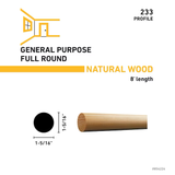 RELIABILT 1-5/16-in x 8-ft Unfinished Pine Full Round Moulding