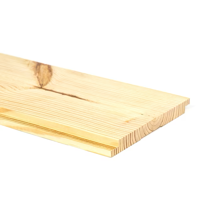 RELIABILT 7.125-in x 8-ft Unfinished Pine Shiplap Wall Plank (1-Pack, Covers 4.75-sq ft)