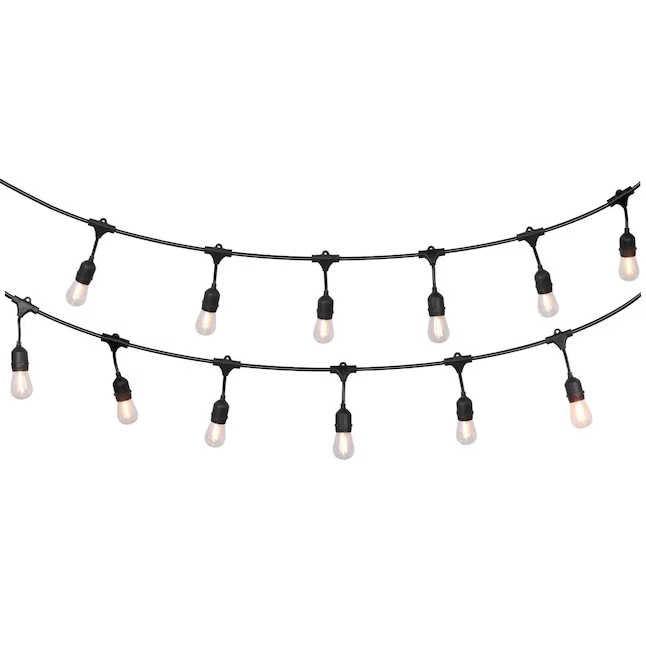 Harbor Breeze - Cadena de luces para exteriores (24 pies, color negro/multicolor, enchufable, con 12 bombillas LED que cambian de color)