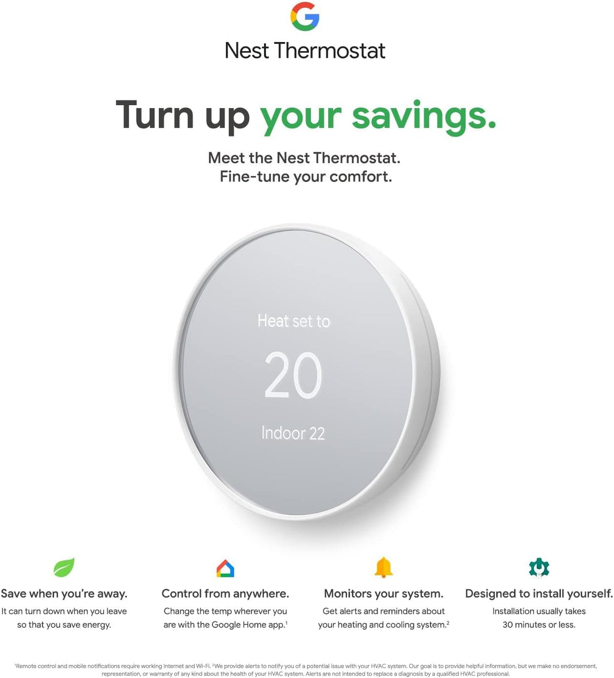 Google Nest Thermostat – Smartes Thermostat für Zuhause – Programmierbares WLAN-Thermostat – Anthrazit 