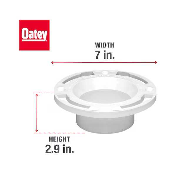 Oatey Level Fit 7-in White PVC Toilet Flange