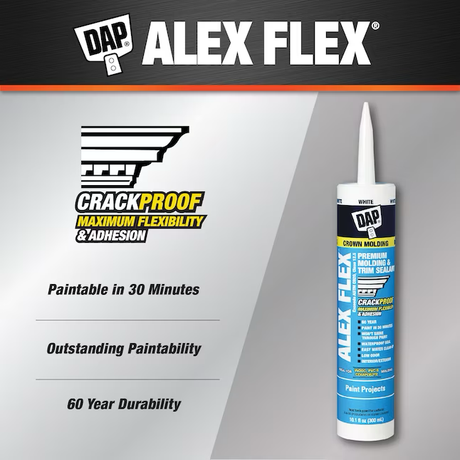 Masilla de látex para pintar blanca DAP ALEX Flex de 10,1 oz