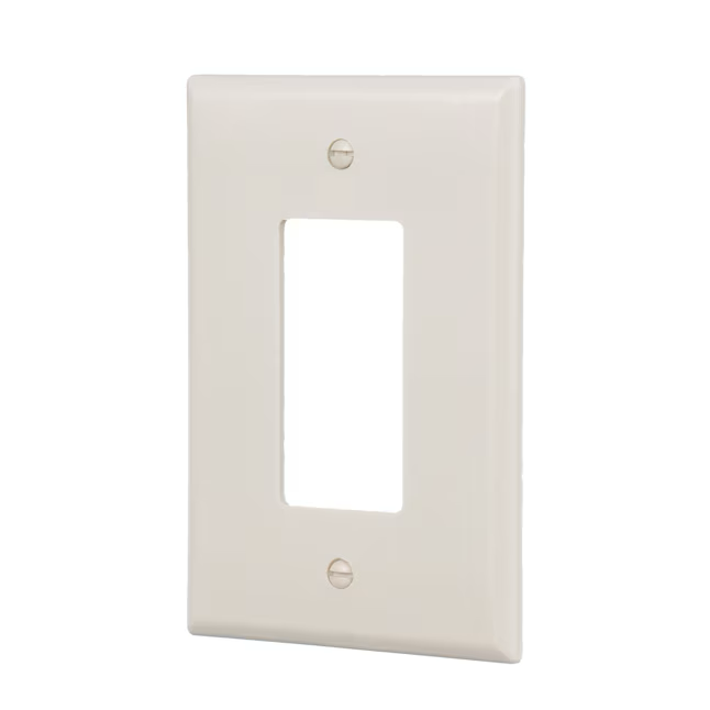 Eaton 1-Gang Jumbo Size Light Almond Plastic Indoor Decorator Wall Plate
