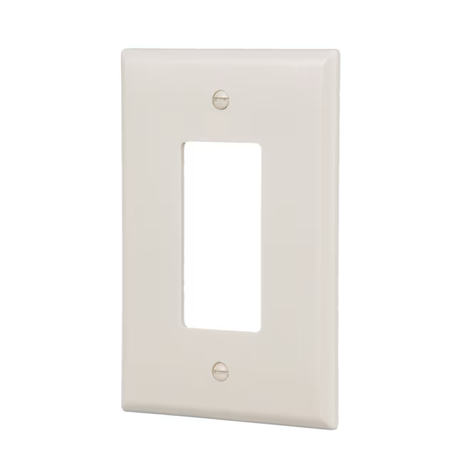 Eaton 1-Gang Jumbo Size Light Almond Plastic Indoor Decorator Wall Plate