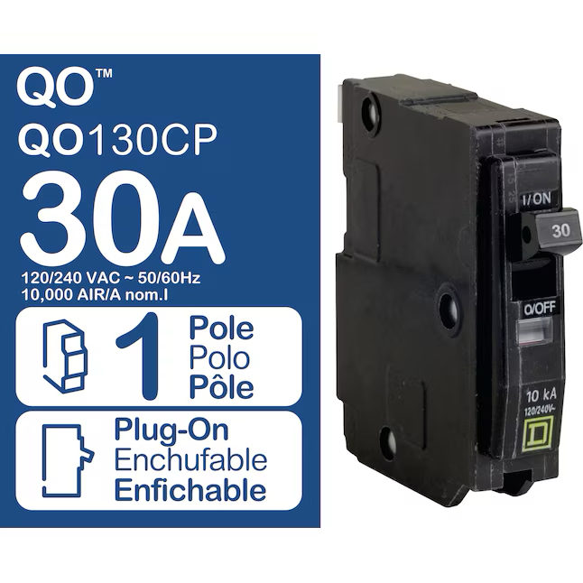 Square D QO 30-Amp 1-Pole Standard Trip Circuit Breaker