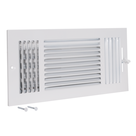 EZ-FLO 14 in. x 6 in. (Duct Size) 3-Way Steel Wall/Ceiling Register White
