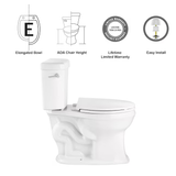 Project Source Danville White Elongated Chair Height 2-piece WaterSense Toilet 12-in Rough-In 1.28-GPF